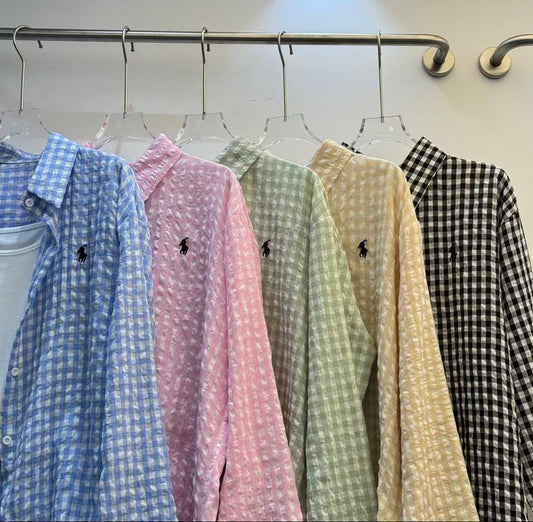 Pink Check Single Shirt Full Sleeve