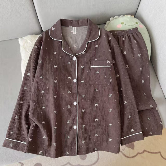 Coffee BOW Print PJ Set (2pc)