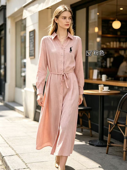 Polo Long Shirt (Pink)