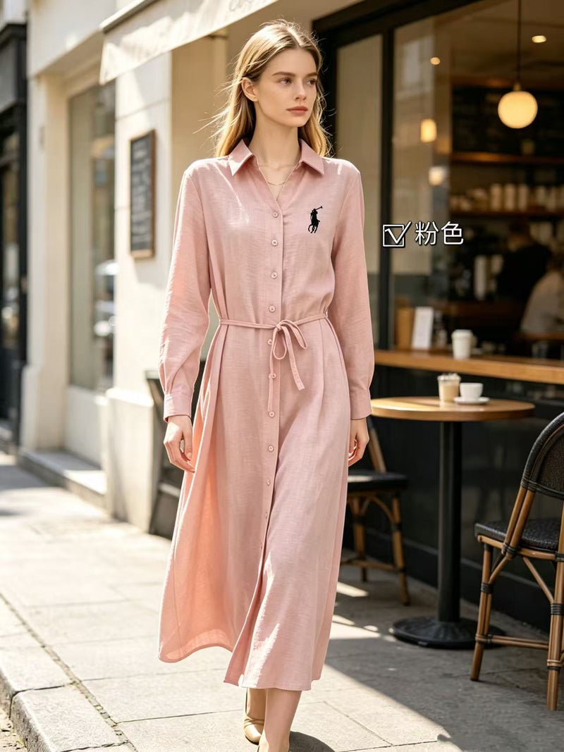 Polo Long Shirt (Pink)