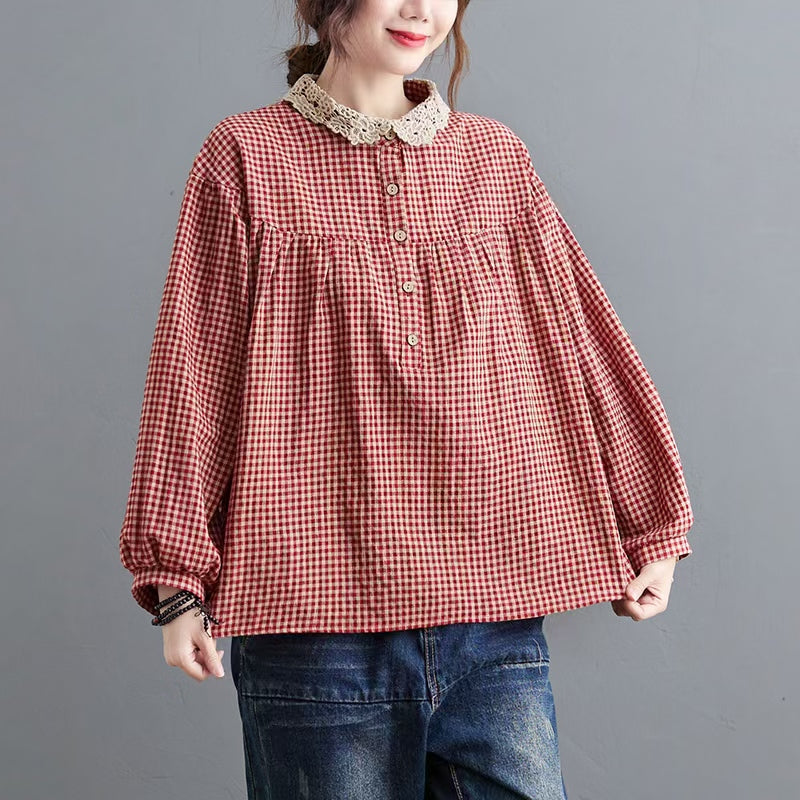 Korean check Single Shirt Full Sleeve