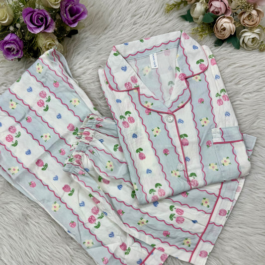 Half Sleeve Fruit Print PJ Set (3pc)