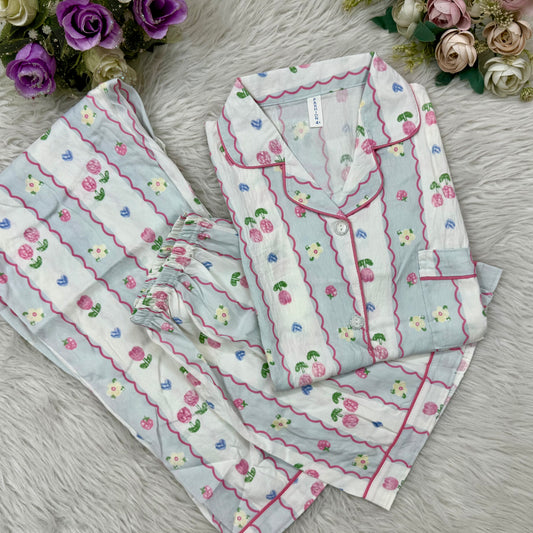 Half Sleeve Fruit Print PJ Set (3pc)
