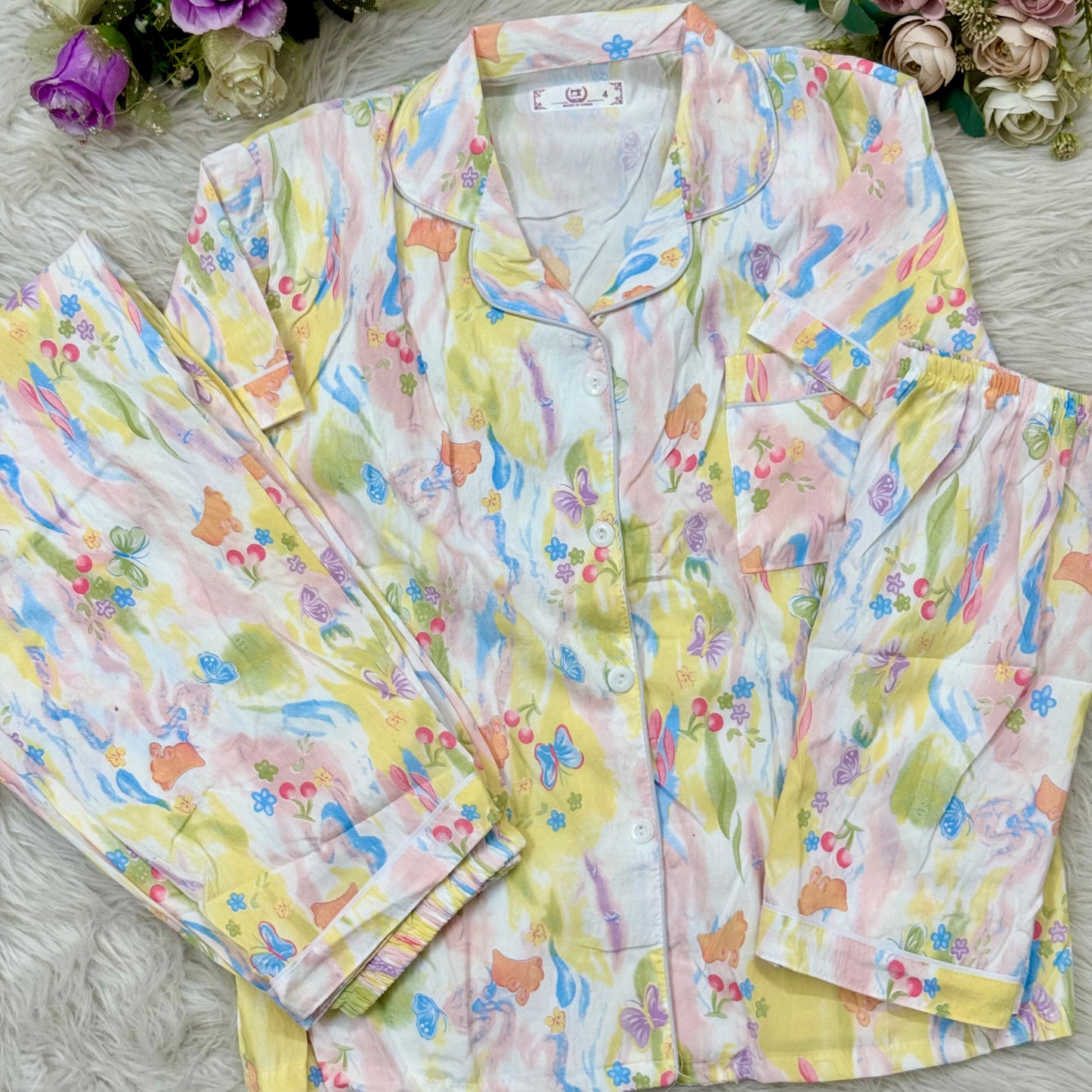 Rainbow Butterfly PJ Set Half Sleeve (3pc)