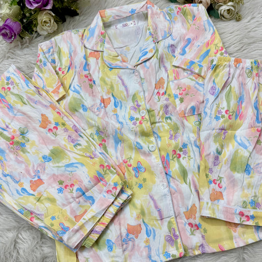 Rainbow Butterfly PJ Set Half Sleeve (3pc)