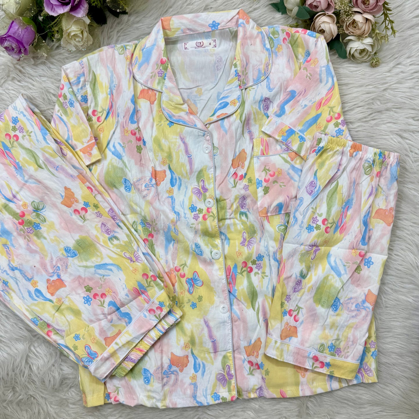 Rainbow Butterfly PJ Set Half Sleeve (3pc)