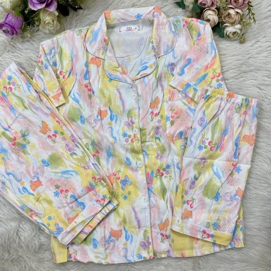 Rainbow Butterfly PJ Set Half Sleeve (3pc)