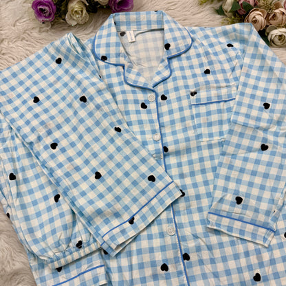 Full Sleeve Sky Check PJ Set (2pc)